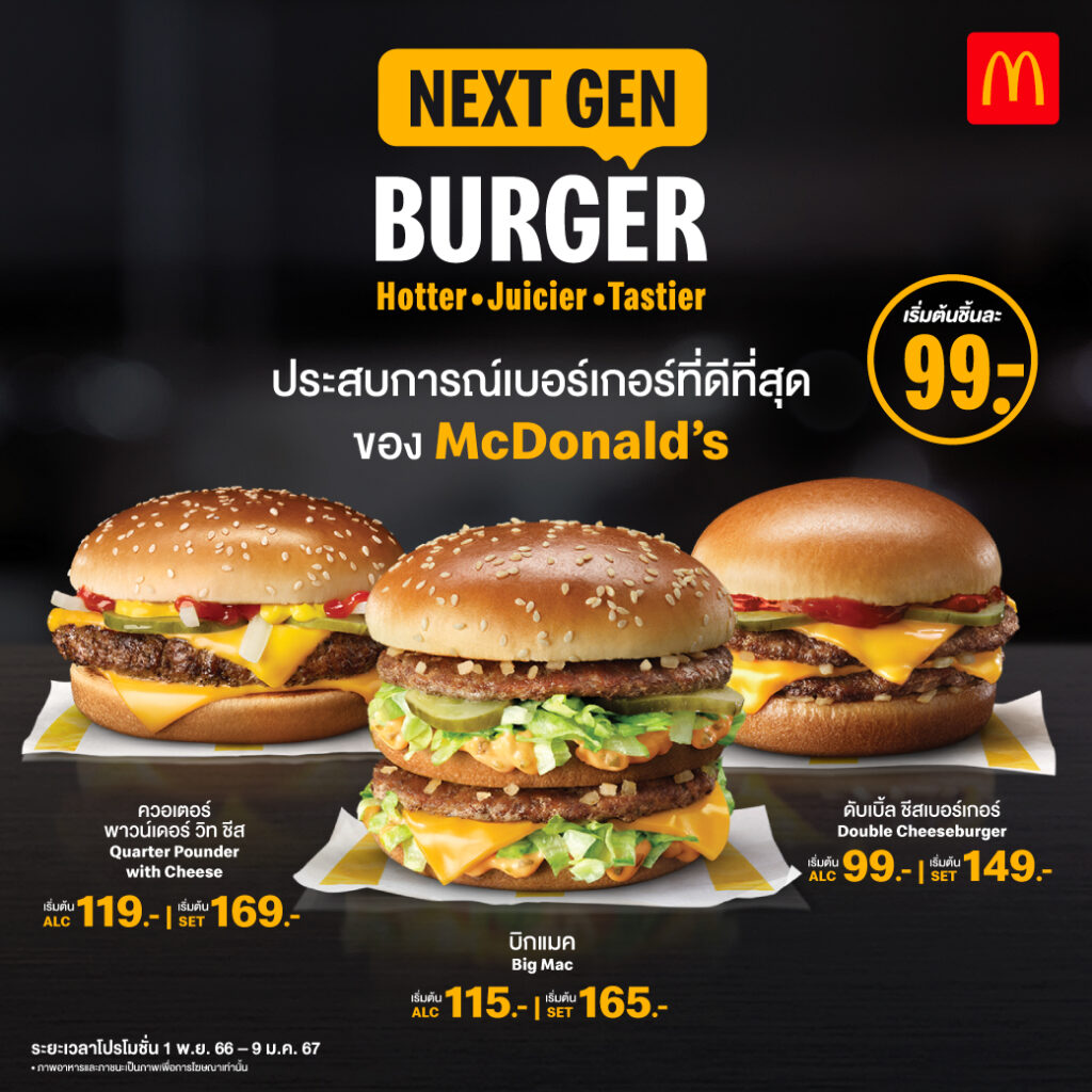 McDonald’s Next Gen Burger แบบใหม่ (1 พ.ย. 66 - 9 ม.ค. 67)